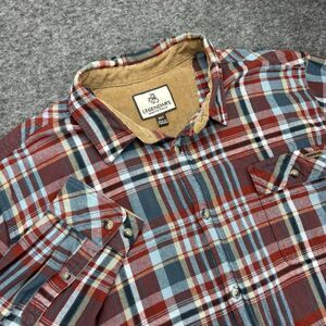 Legendary Whitetails Men’s 2XT Flannel Shirt Red Blue Plaid 100% Cotton Tall